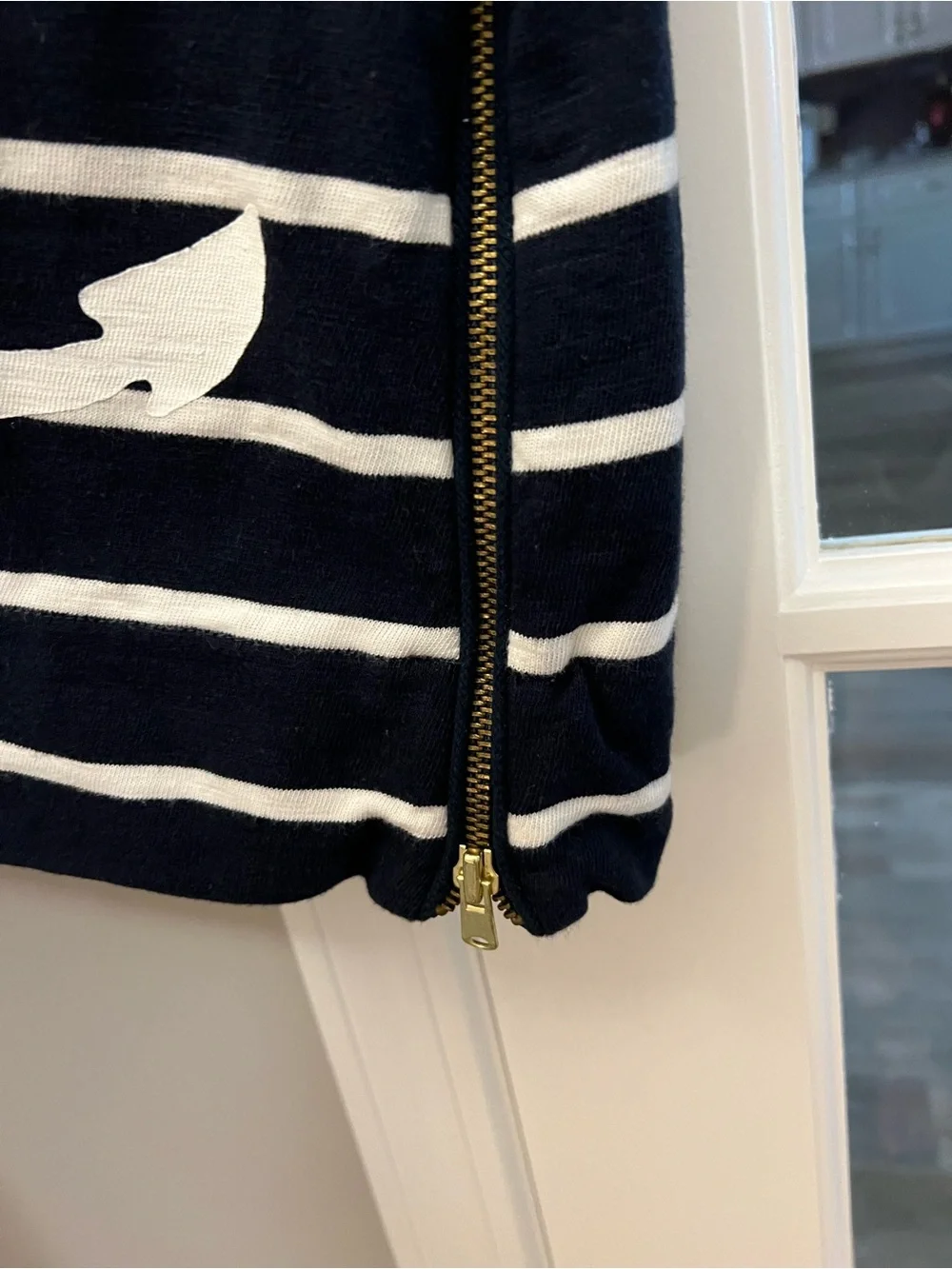 J. Crew Navy & white stripes dress with anchor Detail 100% cotton sz XXS likenew